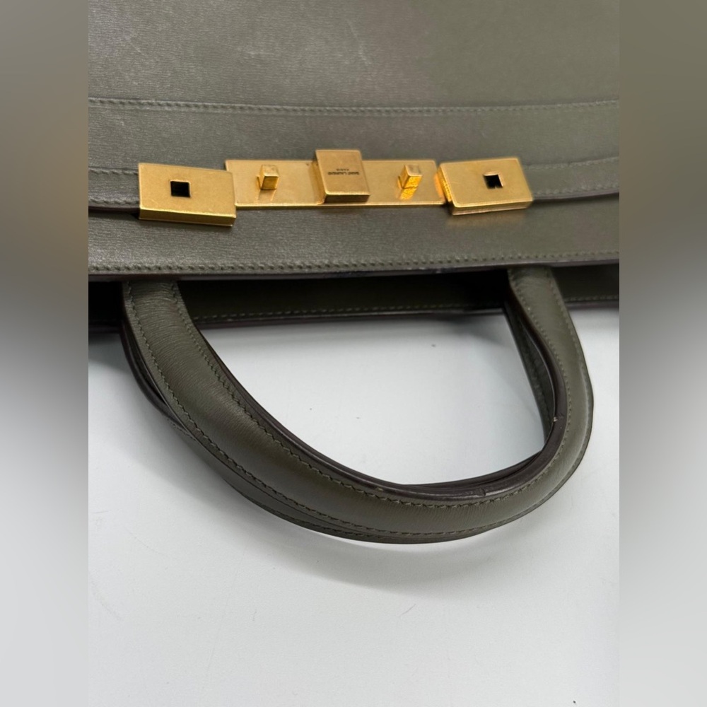 Saint Laurent Manhattan Green Leather Shoulder Bag - Picture 13 of 16